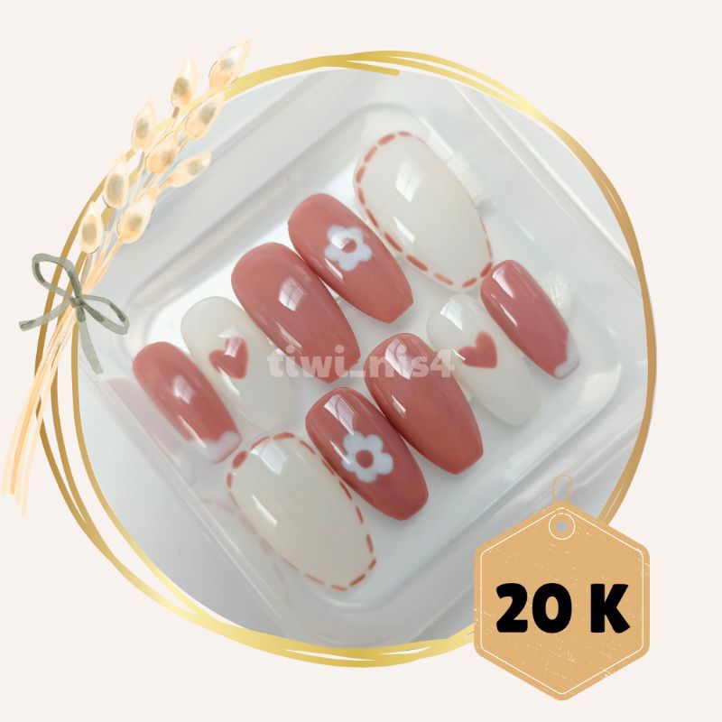 Jual Kuku Nude Murah Gel Polish Kutek Gel Handmade Press On Nail By