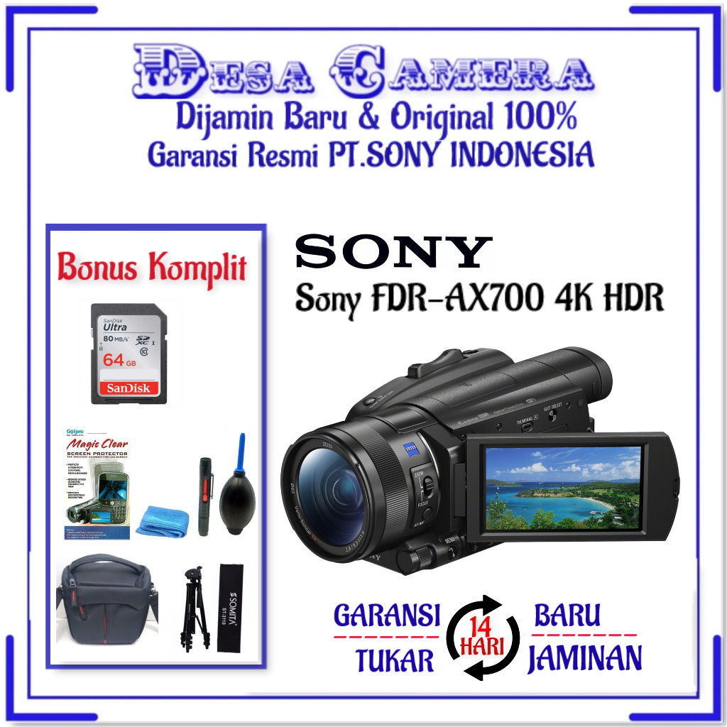 Jual Sony FDR AX700 4K HDR Garansi Resmi Handycam Sony AX700 Shopee