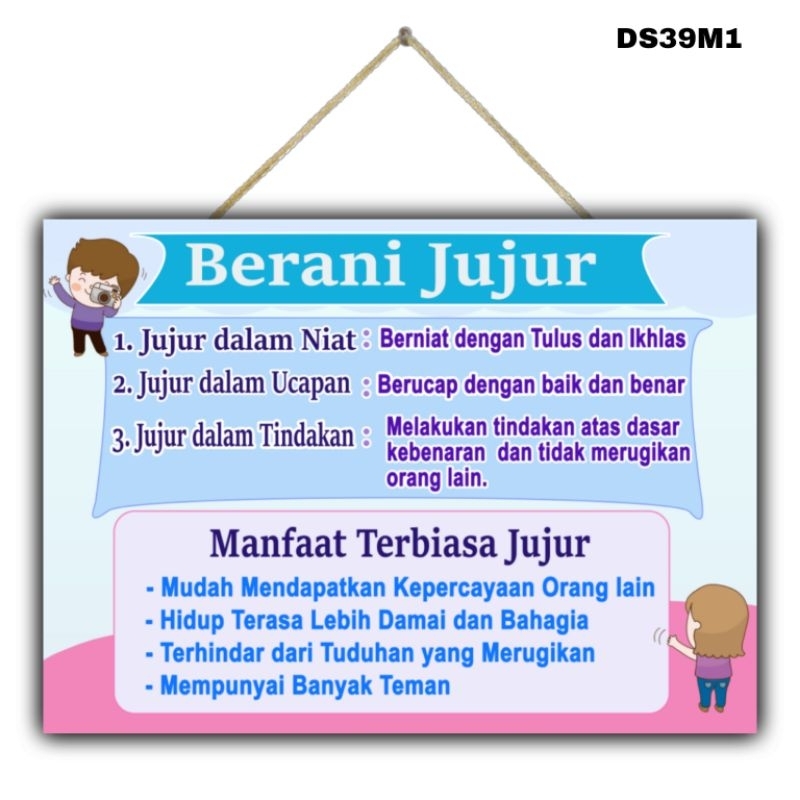 Jual Hiasan Dinding Poster BERANI JUJUR Gantungan Dinding Edukasi