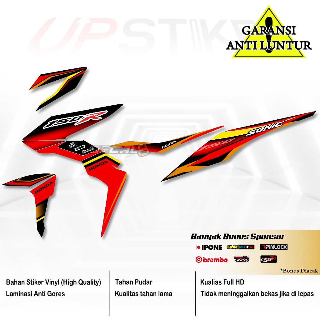 Jual Stiker Motor Sonic Variasi Grafis Striping Honda Sonic Shopee