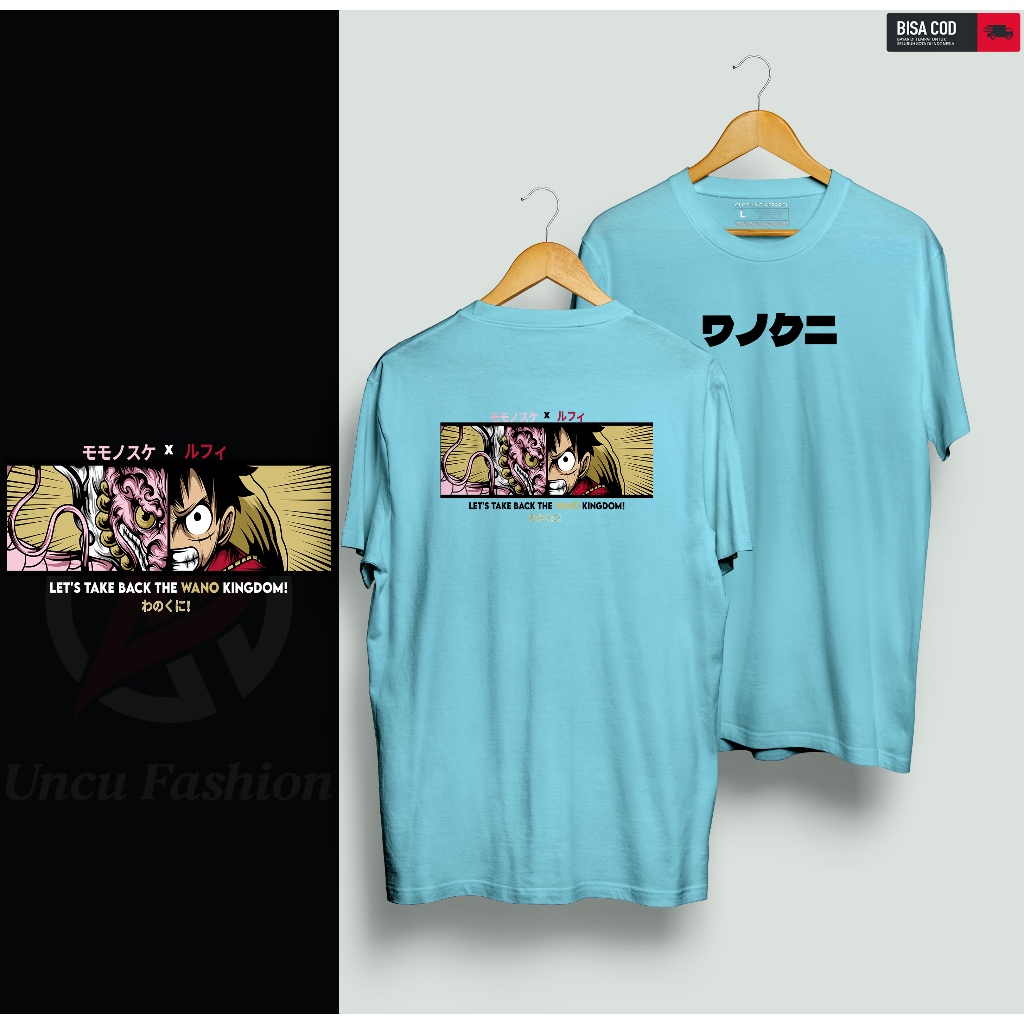 Jual MOMONOSUKE X LUFFY KAOS DEWASA MOTIF ANIME ONE PIECE OP KARAKTER