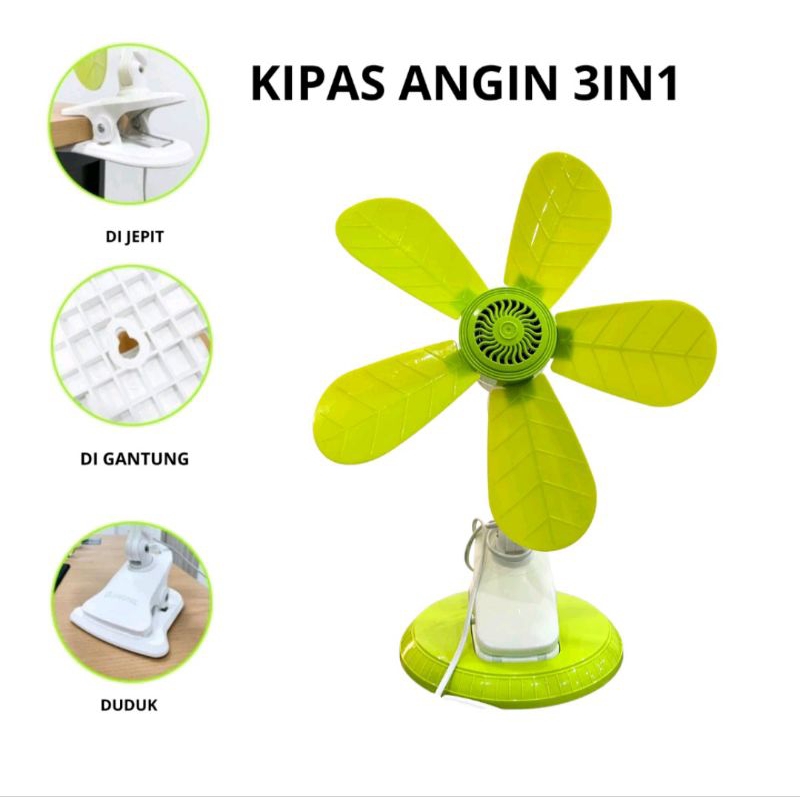 Jual Kipas Angin Jepit 20W 3 IN 1 Mini Fan Jepit Clip Fan 20Watt