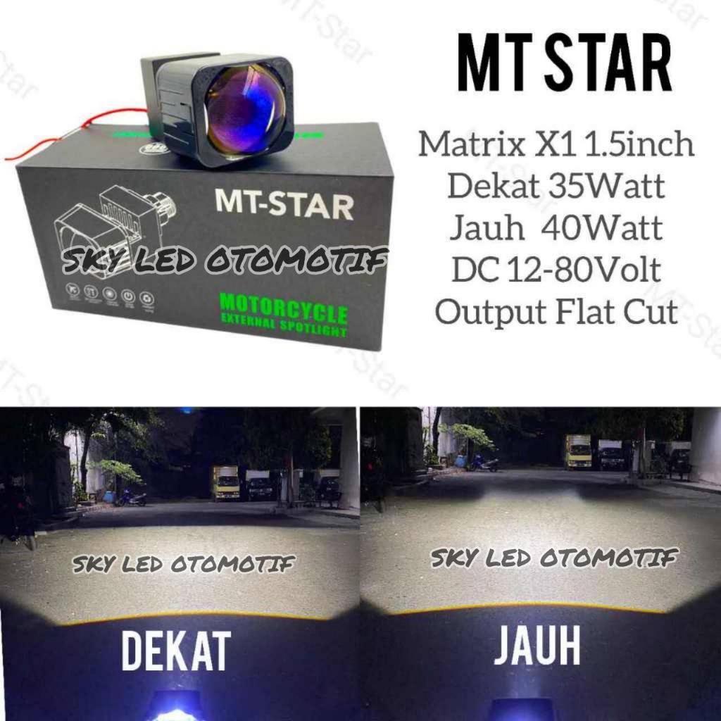 Jual PREMIUM LAMPU UTAMA PROYEKTOR BILED MINI MATRIX LENS BIRU FLAT 1