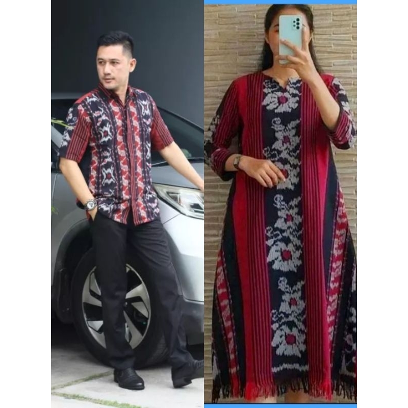 Jual Baju Couple Batik Tenun Pasangan Seragam Tunik Batik Tenun