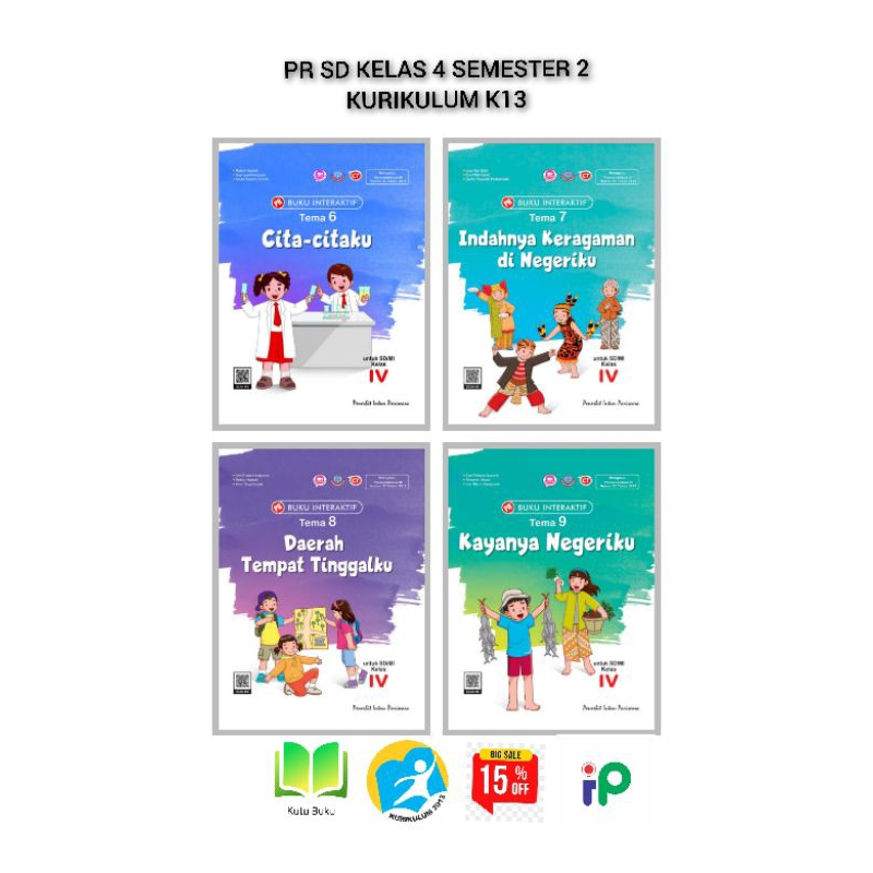 Jual Buku PR LKS Tematik Kurikulum K13 Sd Kelas 4 Semester 1 2 Intan