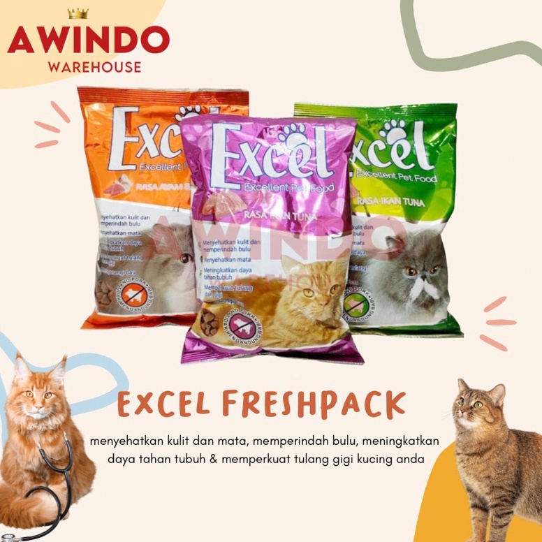 Jual 48 EXCEL FRESHPACK 500GR Makanan Pakan Kucing Kering Dewasa