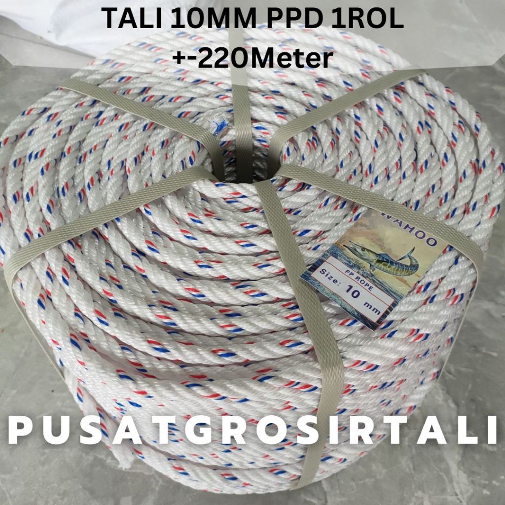 Jual TALI TAMBANG PLASTIK 10MM PPD 1ROL MURAH 220METER Shopee