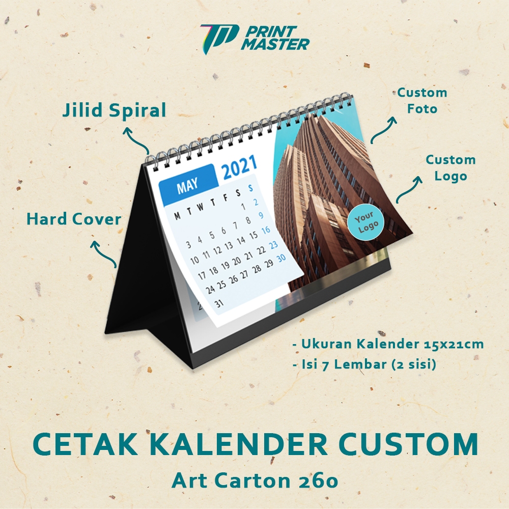 Jual Cetak Kalender Meja Custom Design Ukuran A5 Landscape Shopee