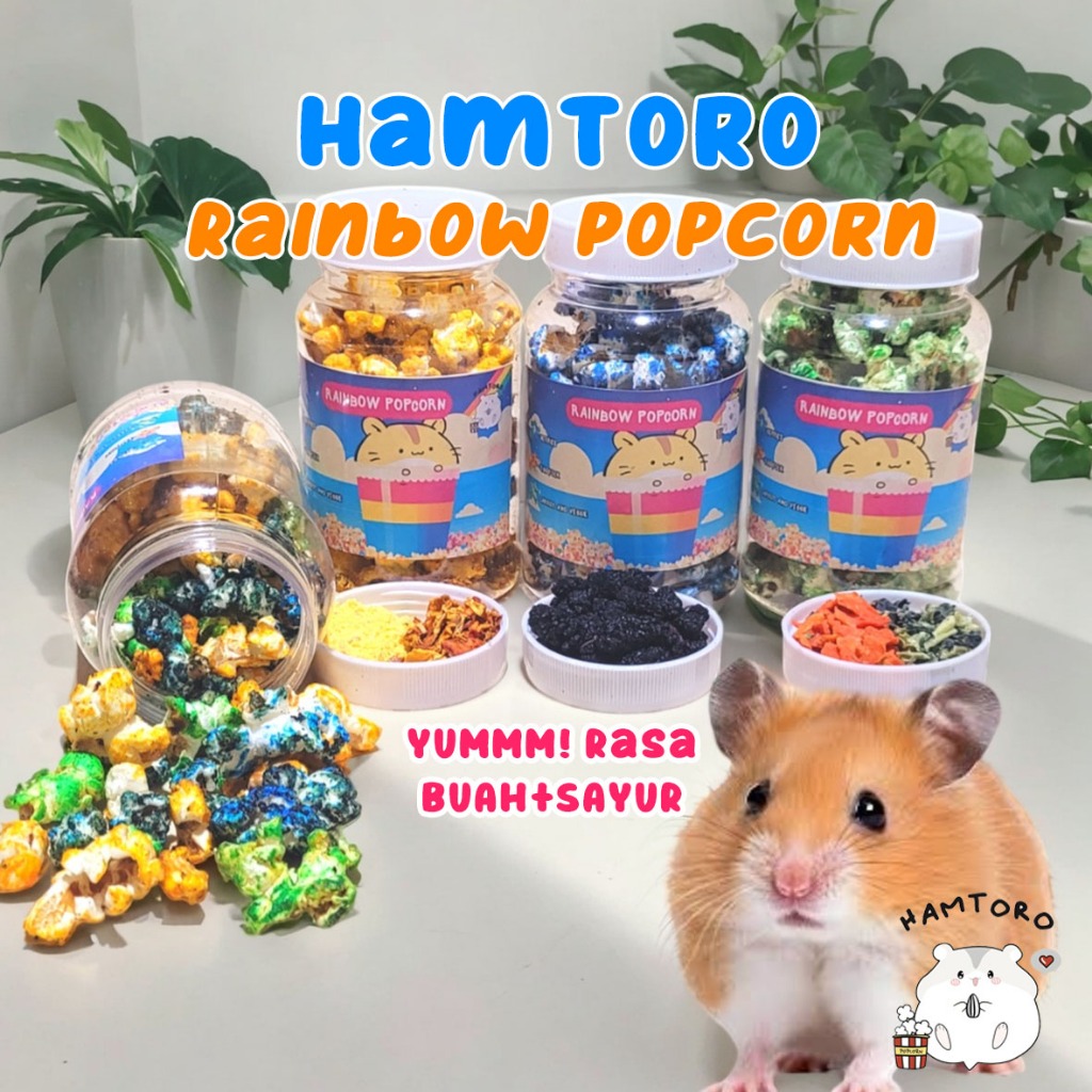 Jual Hamtoro Rainbow Popcorn 50g Snack Buah Hamster Sugar Glider Nafsu