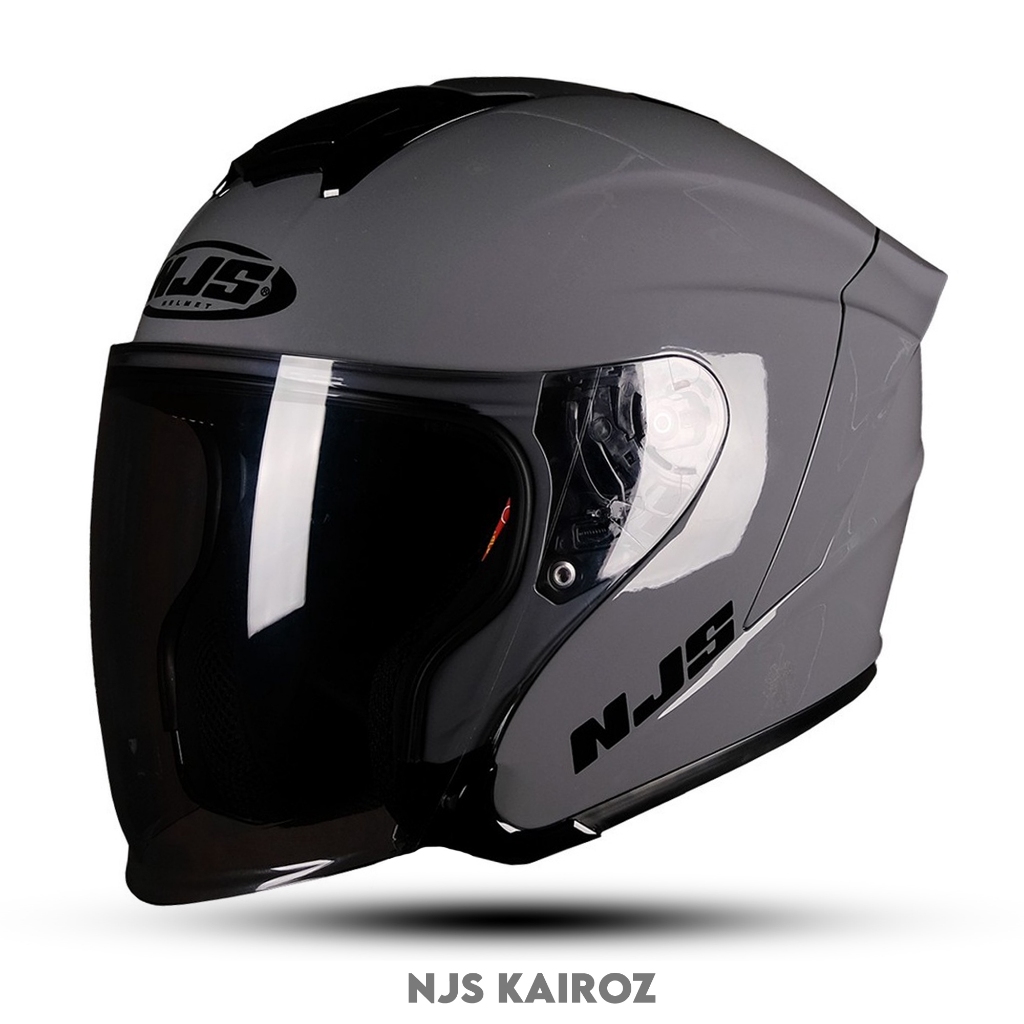 Jual HELM NJS KAIROZ HALF FACE KAIROS POLOS ORIGINAL STANDARD SNI