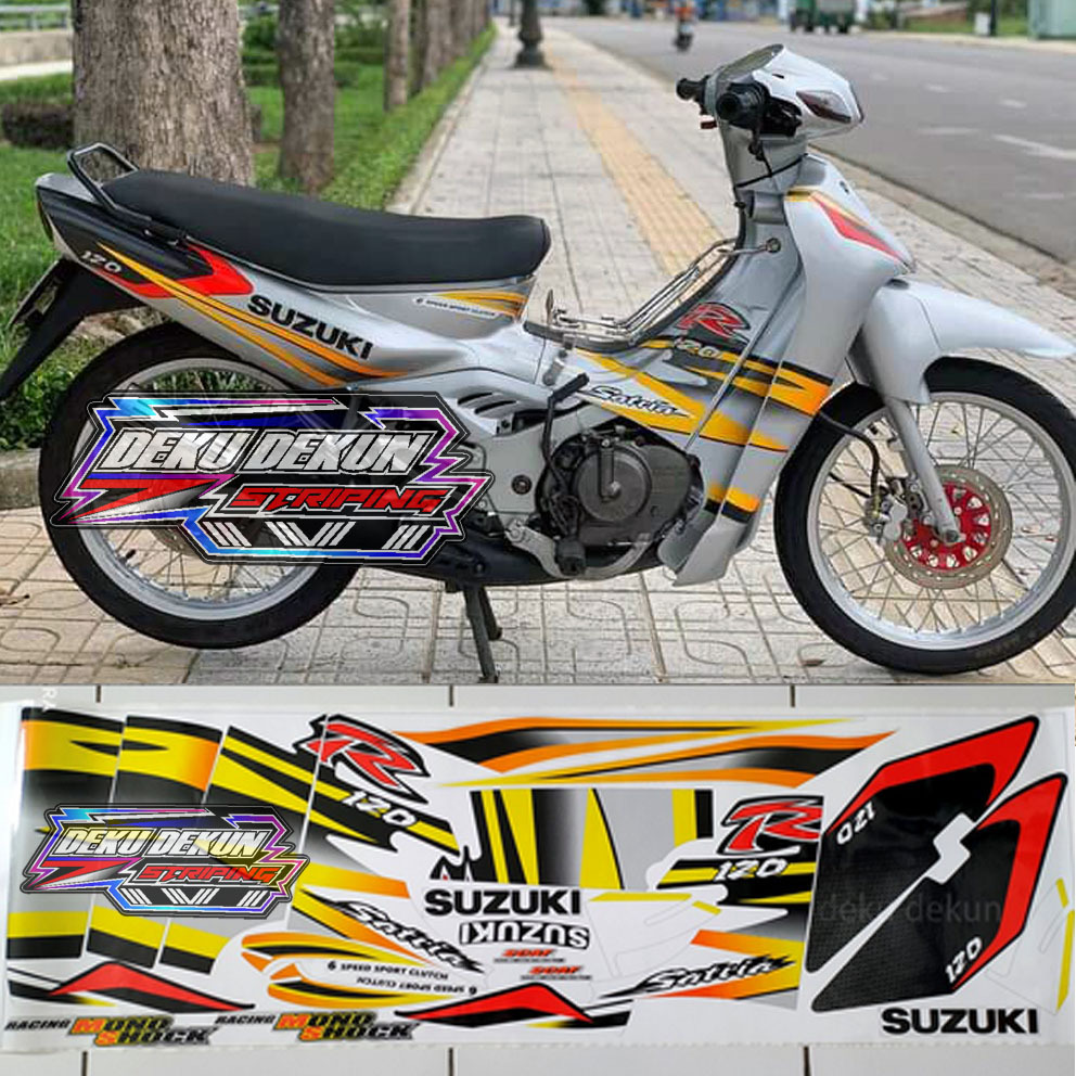 Jual Striping Satria Lumba Satria Tak Biru Putih Variasi Tahan Vernis