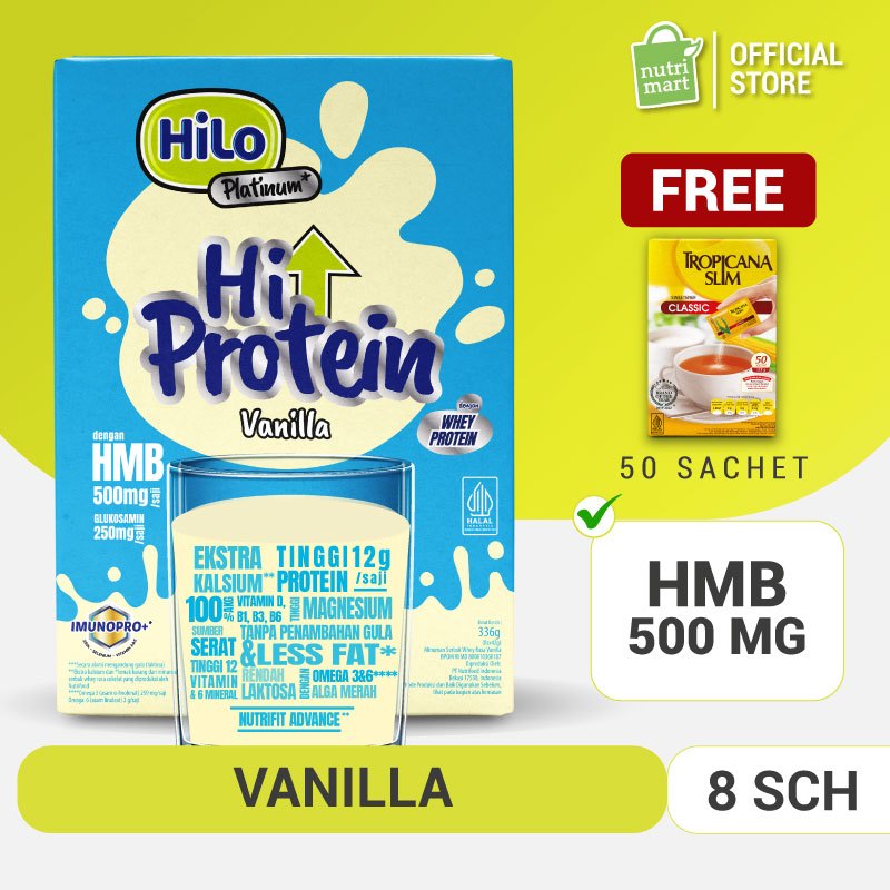 Jual HiLo Platinum HMB Improved Formula Vanilla 8 Sachet Tropicana