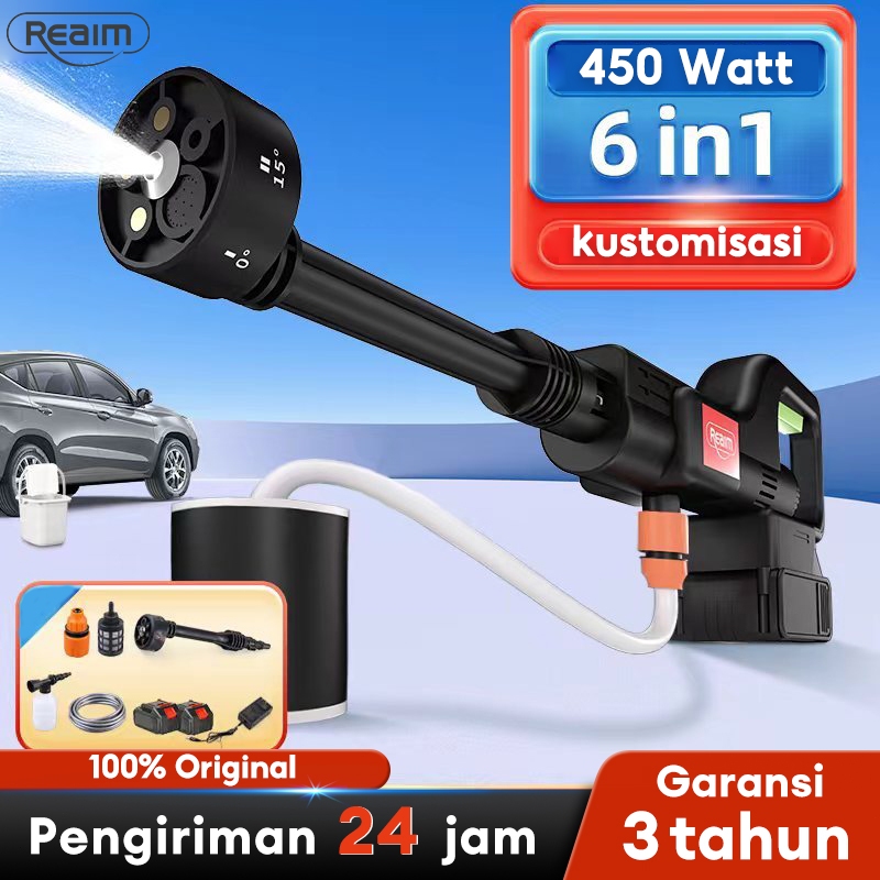 Jual Reaim Jet Washer 688V 2baterai Alat Cuci Mobil Alat Pembersih