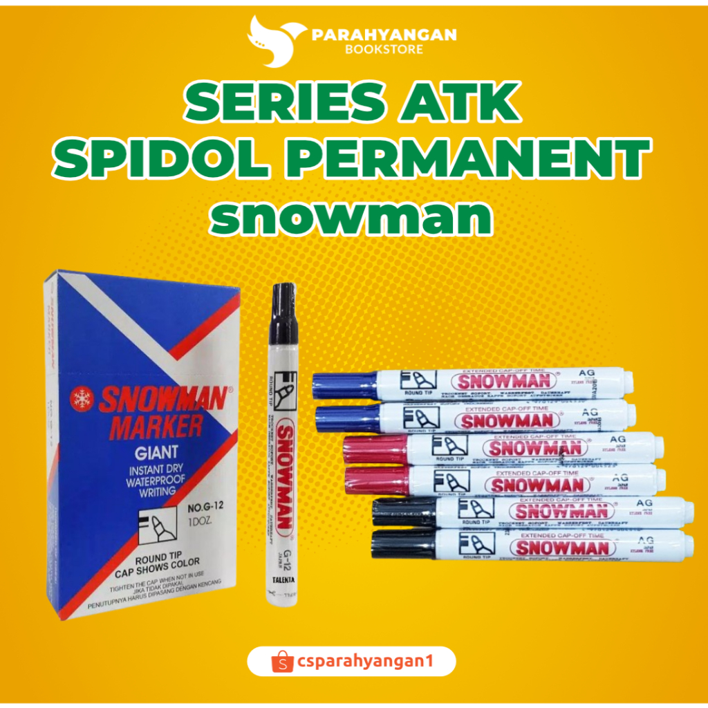 Jual Permanent Spidol Snowman Original Permanent Marker AG 12