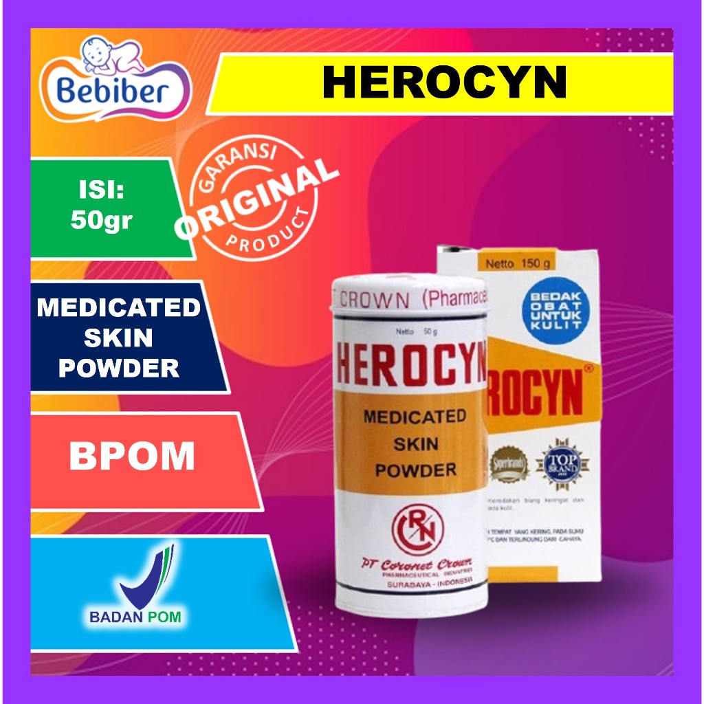 Jual Herocyn Bedak Obat Kulit Gatal Biang Keringat 50gr Herosin Bedak