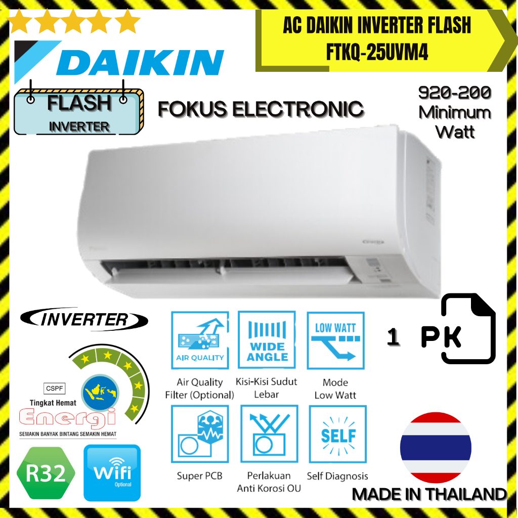 Jual Ac Daikin Pk Flash Inverter Thailand Ftkq Uvm Unit Paket