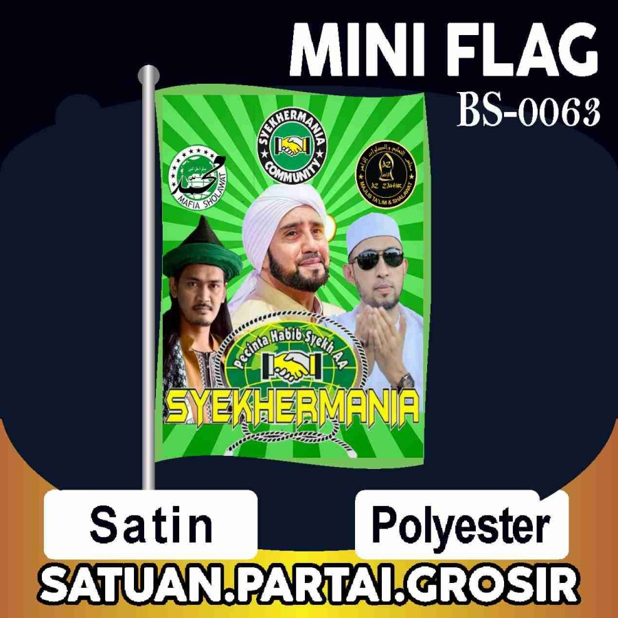 Jual Cetak Umbul Umbul Kain Syekhermania Pecinta Sholawat Bendera