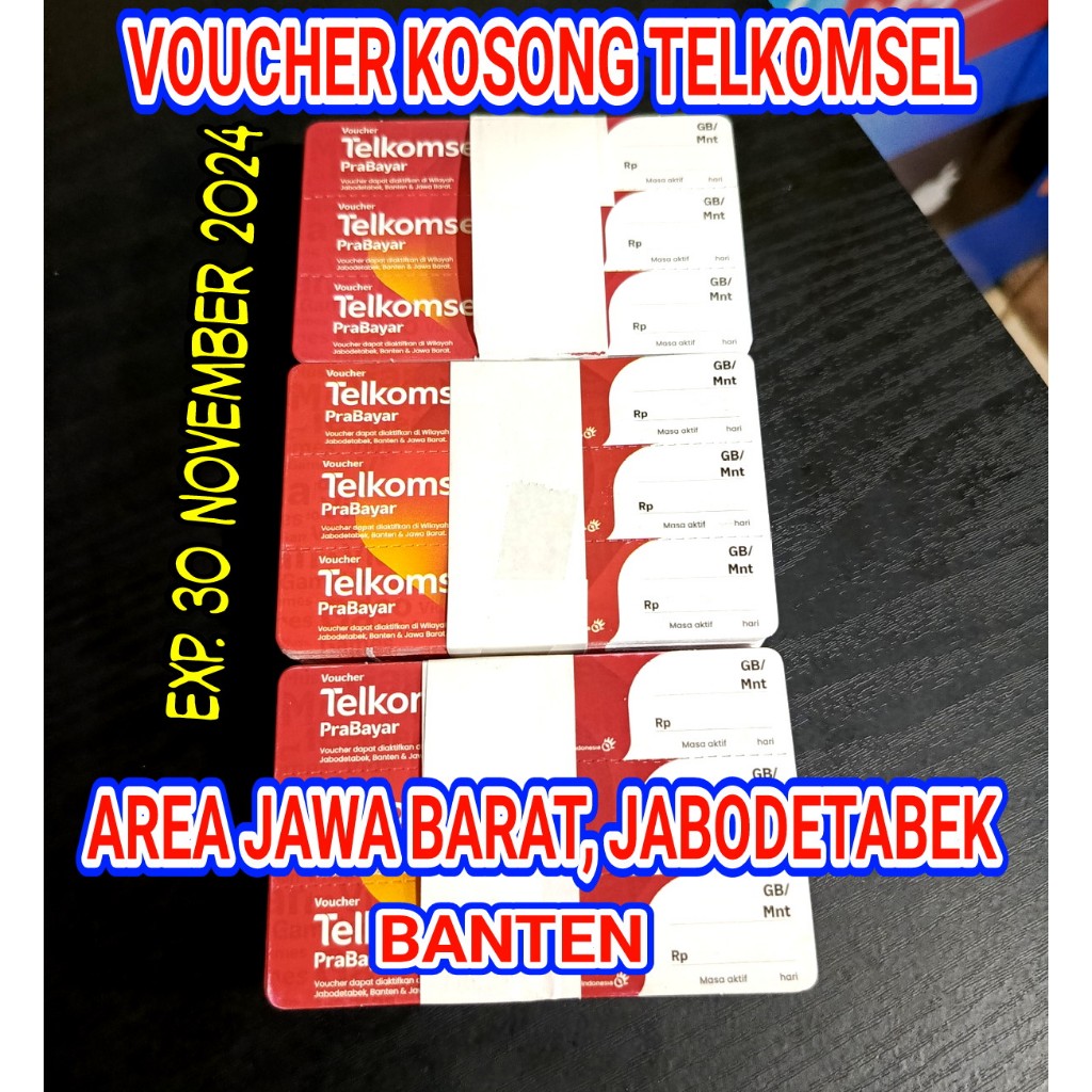 Jual Voucher Telkomsel Kosong Bahan Inject Sn Lembar Khusus Area