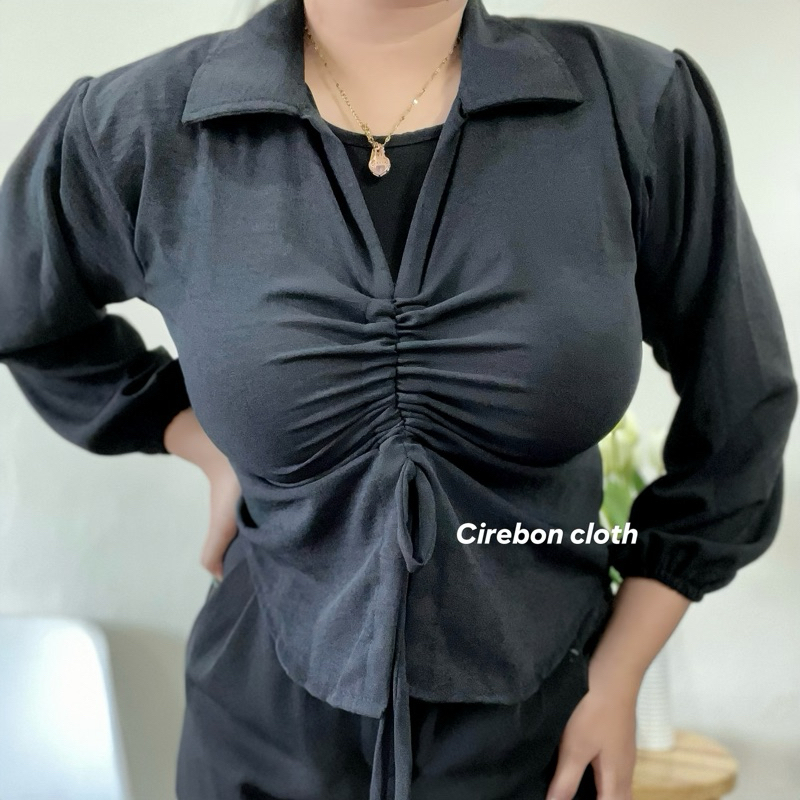 Jual Cirebon Cloth Fasya Blouse Serut Dada Blouse Wanita Atasan