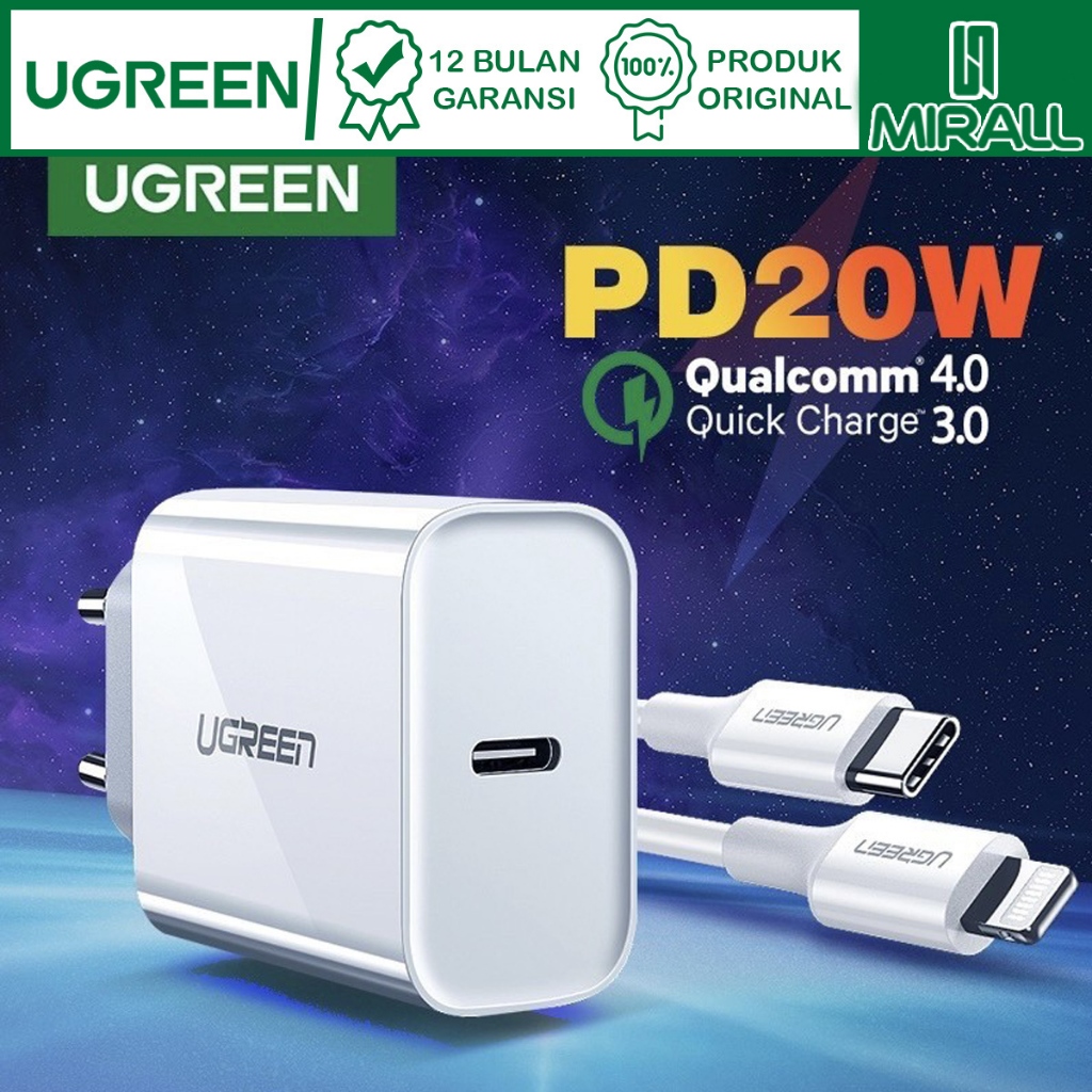 Jual Ugreen Charger Pd W Fast With Mfi Cable Type C To Lighning Iphone