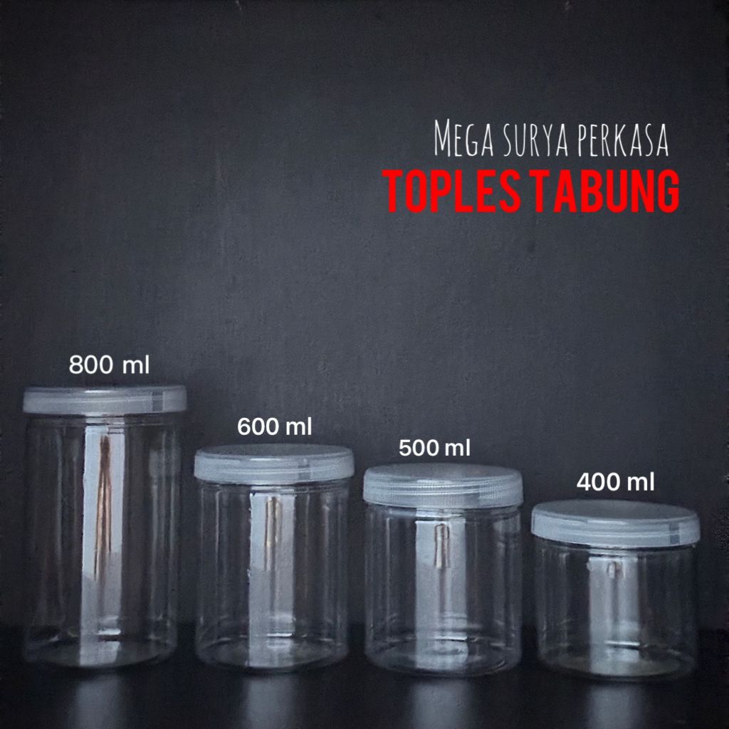 Jual Toples Plastik 800 Ml 600 Ml 500 Ml 400 Ml Silinder Toples Tabung