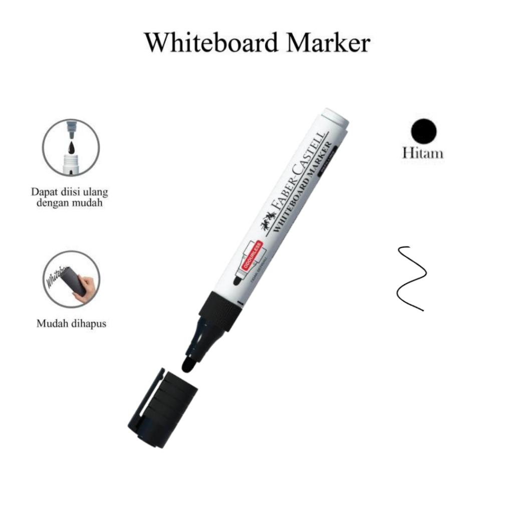 Jual Faber Castell Whiteboard Marker Spidol Hitam Shopee Indonesia