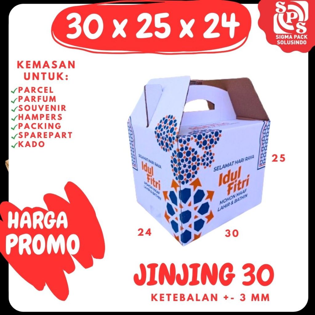 Jual Dus Jinjing 30x25x24 DC Gable Box Parcel Ied Mubarok Eid Idul