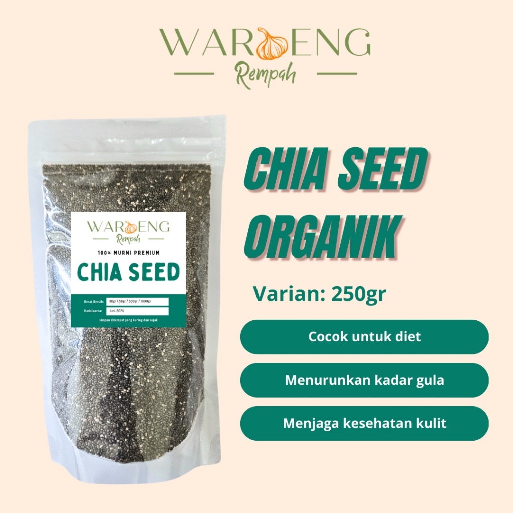 Jual Chia Seed Organik 250gr Waroeng Rempah Murah Shopee Indonesia