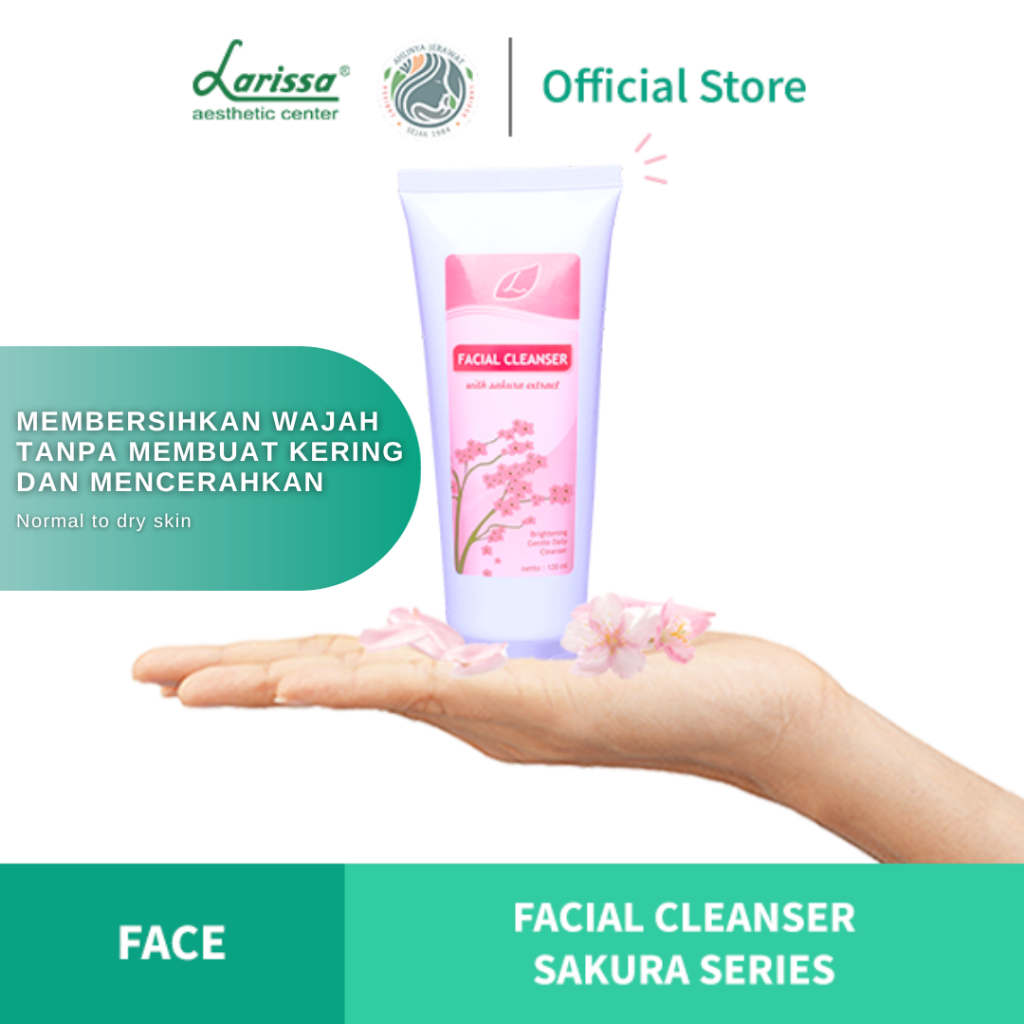 Jual Larissa Facial Cleanser Sakura Brightening Series Shopee Indonesia