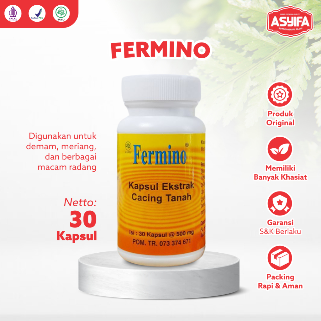 Jual Fermino Kapsul Ekstrak Cacing Tanah Ampuh Untuk Demam Obat Types