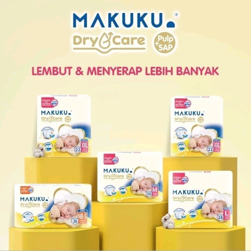 Jual Makuku Diapers Dry Care Nb Xxl Popok Ekonomis Sekali Pakai