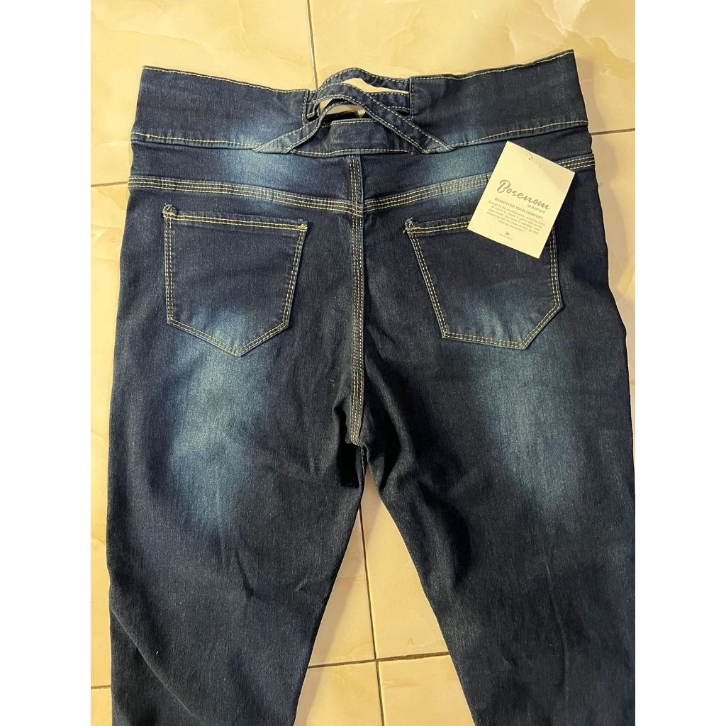 Jual BOSENOM Skinny Jeans Stretchy Hitam Jins Pensil Hitam Highwaist