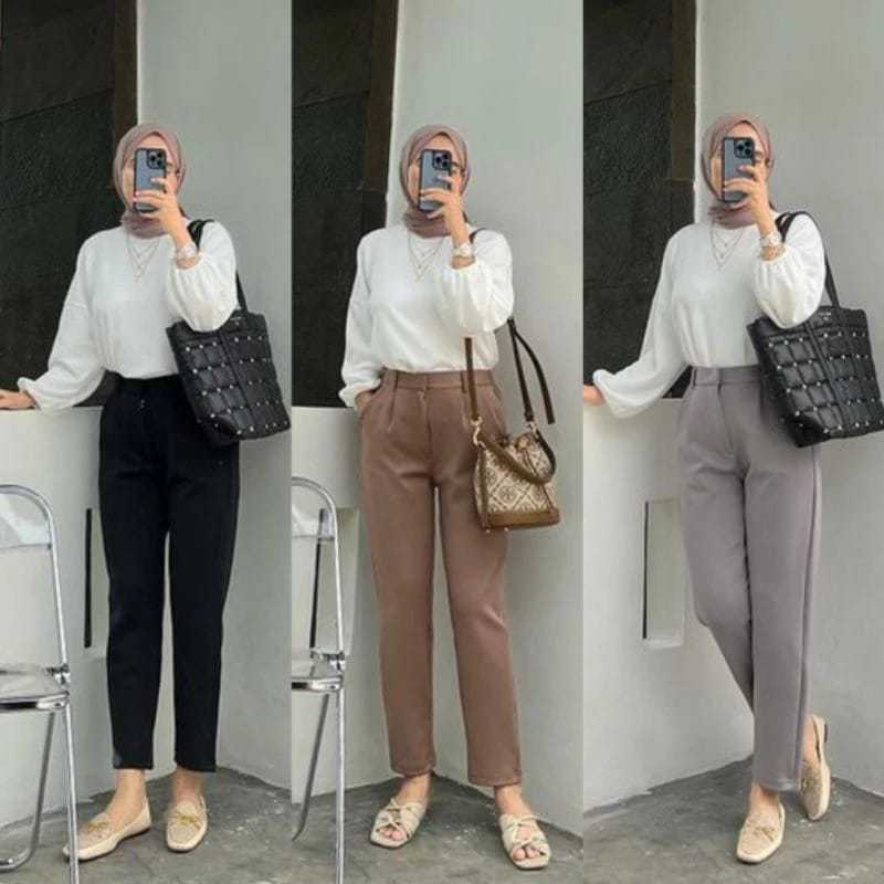 Jual Celana Wanita Pensil Scuba Basic Pants Premium Celana Kerja Wanita