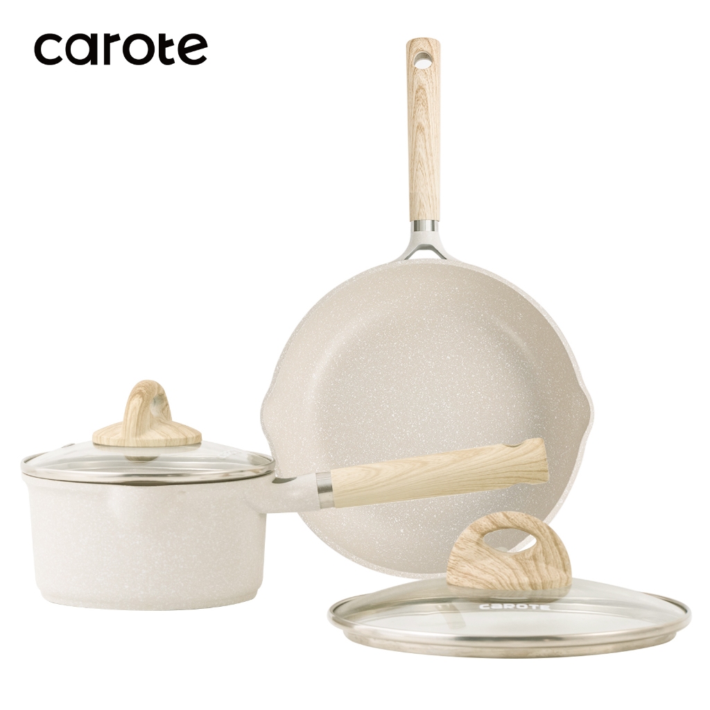 Jual CAROTE Set Peralatan Masak Wajan Penggorengan 2PCS Dengan Tutup