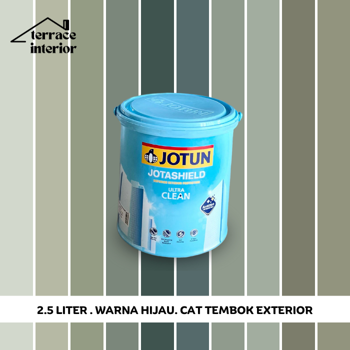 Jual Cat Tembok Jotashield Ultra Clean Jotun Warna Hijau 2 5 L Shopee