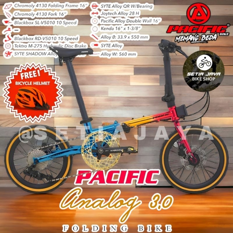 Jual Sepeda Lipat Folding Bike 16 Inch PACIFIC ANALOG 3 0 Chromolly 10