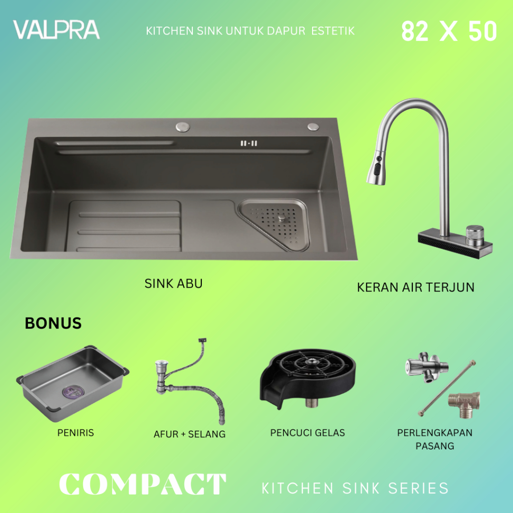 Jual Kitchen Sink Stainless Compact Series Valpra Bak Cuci