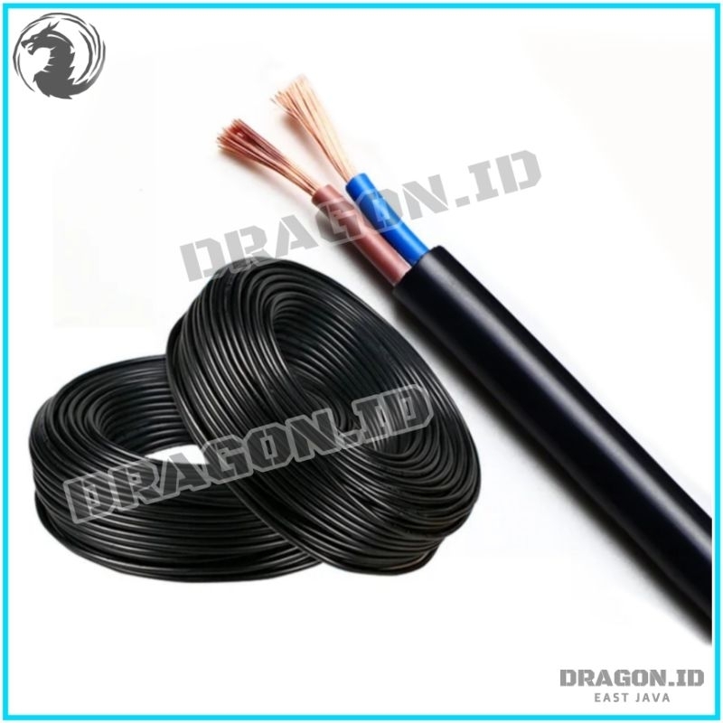 Jual 15 Meter Kabel Listrik Serabut Tebal 2x0 75 Hitam Instalasi