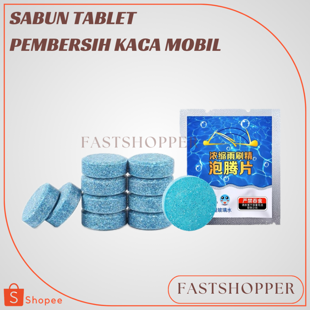 Jual GLASS TABLET CLEANER SABUN PEMBERSIH KACA MOBIL 1PCS TABLET