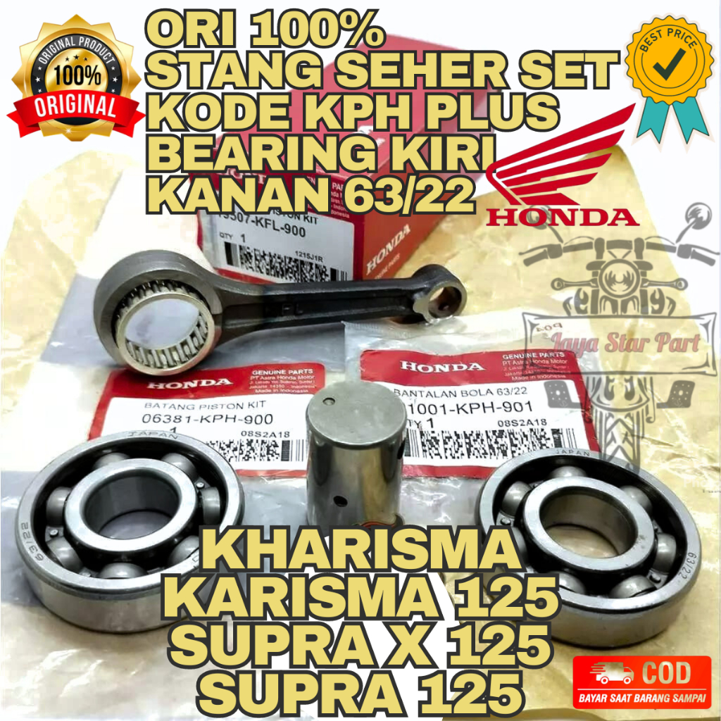 Jual ORIGINAL 100 STANG SEHER SET KODE KPH PLUS BEARING KIRI KANAN 63