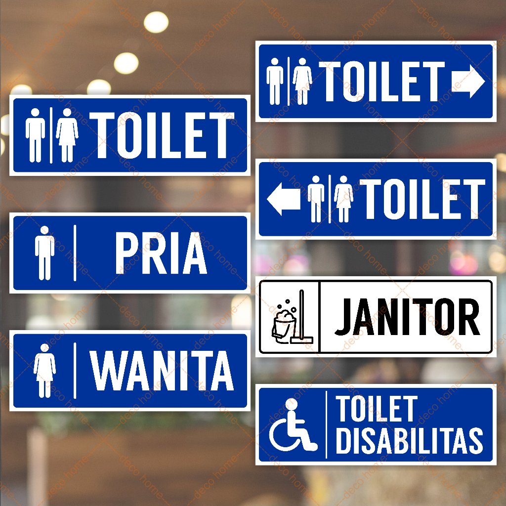 Jual Sticker Toilet Waterproof Toilet Pria Wanita Petunjuk Arah Toilet