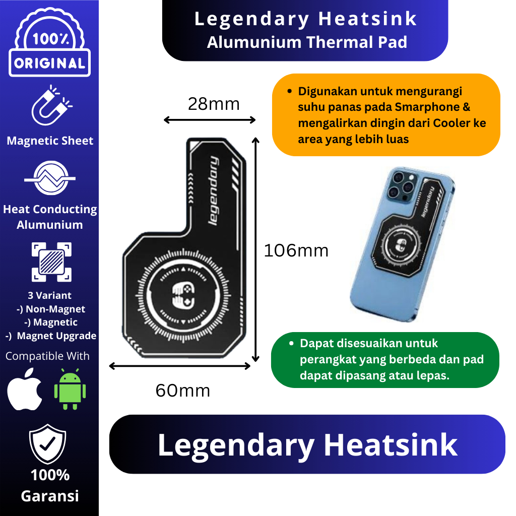 Jual Legendary Heatsink Aluminium Pad Pendingin Hp Shopee Indonesia