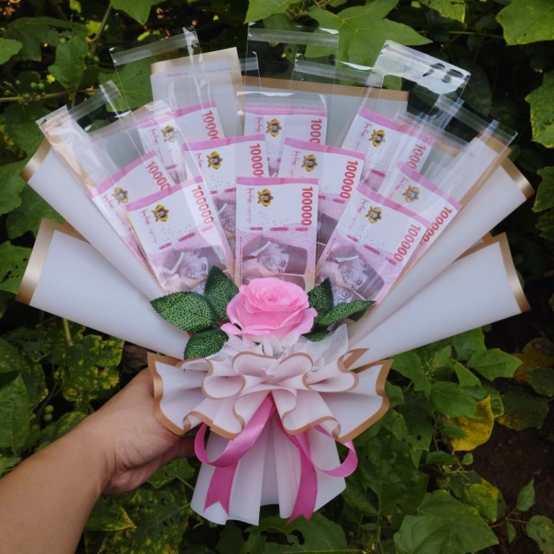 Jual Kerangka Buket Uang Kosongan Money Bouquet Bucket Bunga Cantik