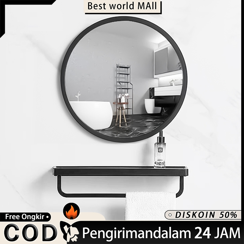 Jual Cermin Gantung Dinding Hanger 60CM Cermin Bulat Aesthetic Bathroom