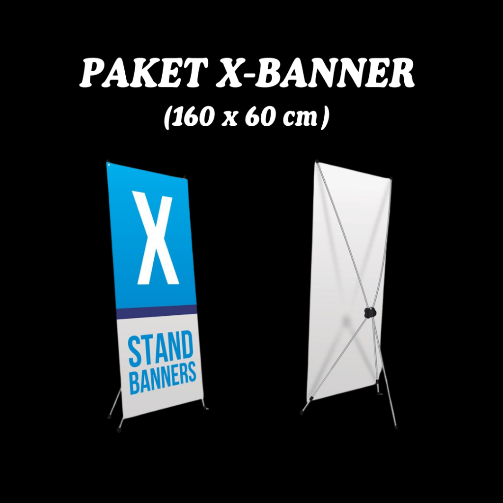 Jual Cetak Paket X Banner X Plus Tiang Penyangga Bahan Vynil