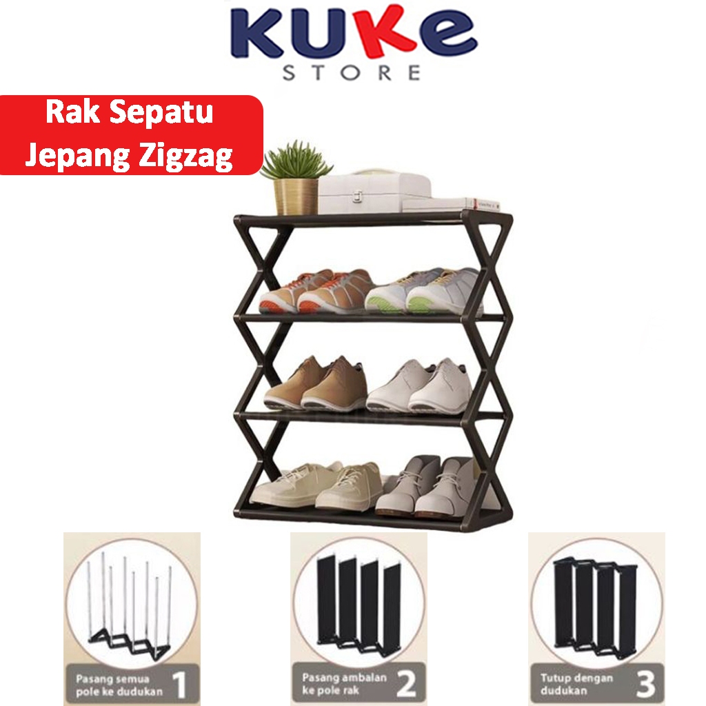 Jual Kuke Rak Sepatu Sendal Cross Susun Jepang Shape Shoe Rack