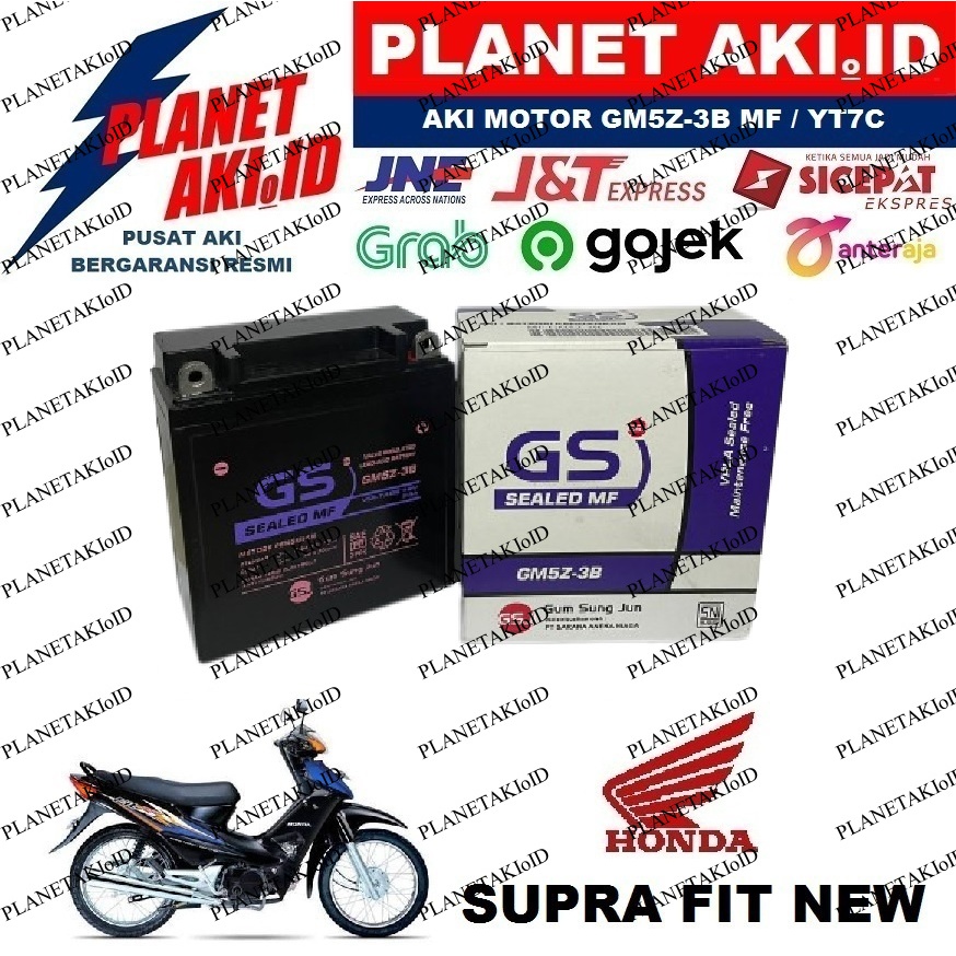 Jual Aki Motor Honda Supra Fit New GM5Z3B Accu Kering MF Shopee Indonesia