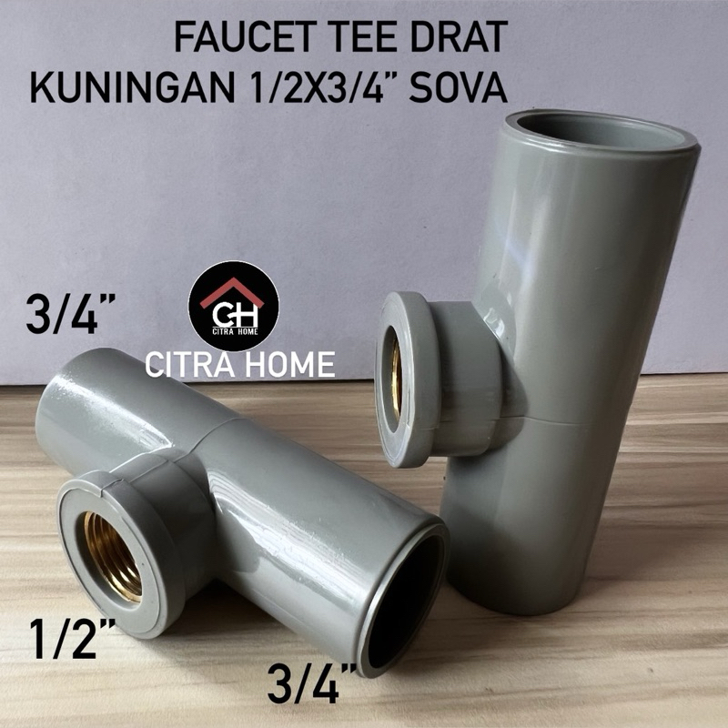 Jual Faucet Tee TDD PVC Drat Kuningan 1 2x3 4 Sova Shopee Indonesia