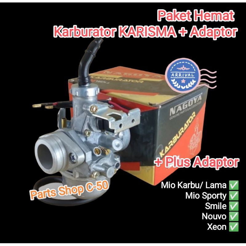 Jual Paket Hemat Karbu Karburator Karisma Plus Adaptor Mio Shopee