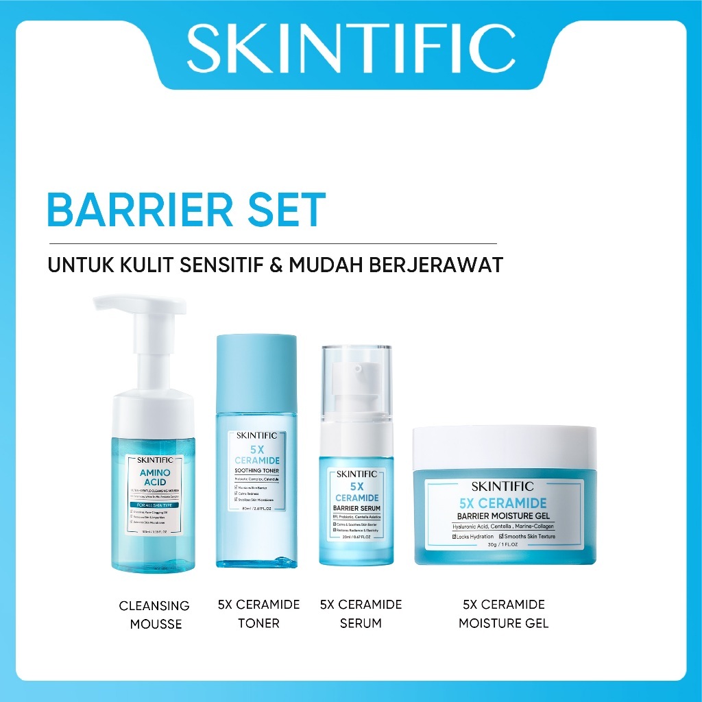 Jual Skintific 4pcs Paket Skincare With Serum Low PH Cleanser